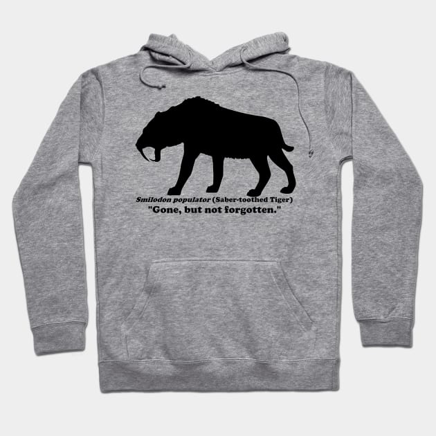 *Back Design/Front Pocket* Smilodon populator (Saber-toothed Tiger) Dark Print Hoodie by dabblersoutpost